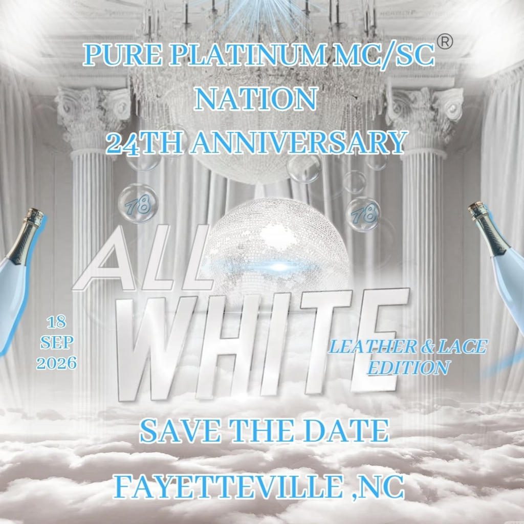 A promotional flyer for an event called "All White" featuring DJs and a save-the-date notice.