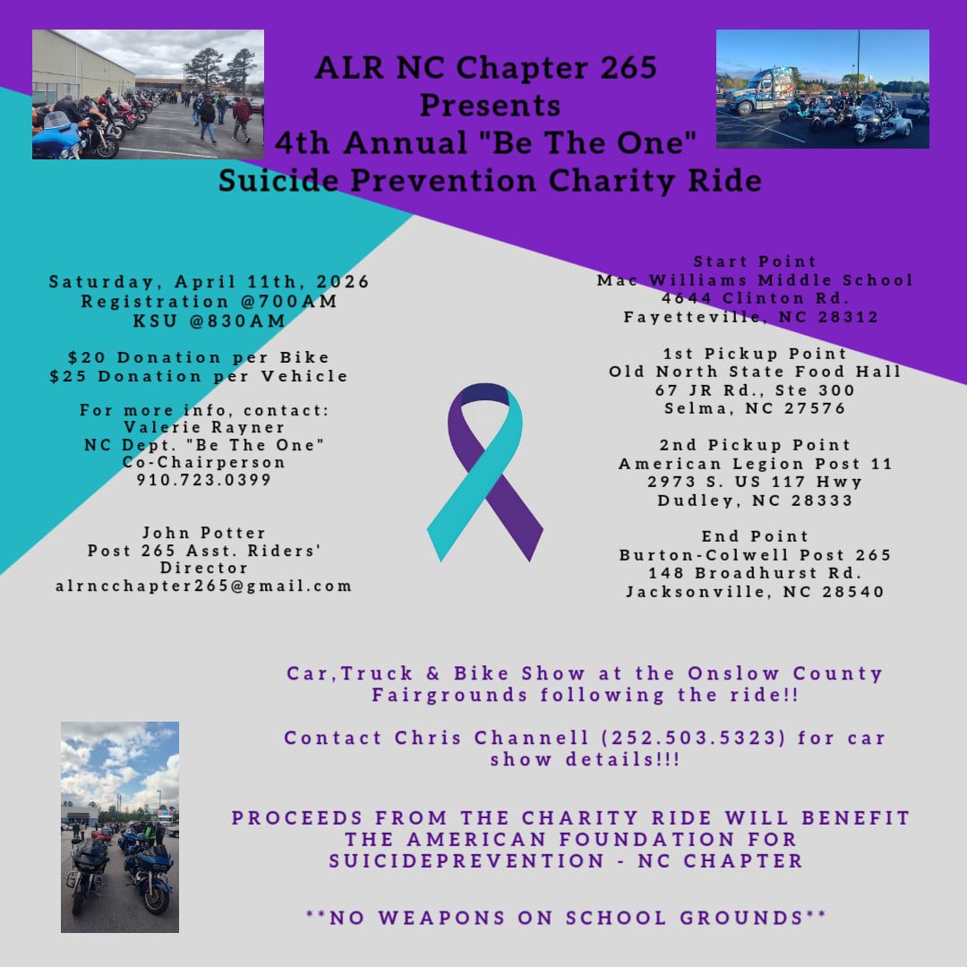 Awareness poster for Sexual Assault Awareness Month featuring purple and teal ribbons and event details.